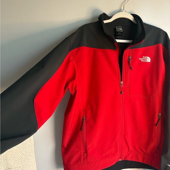 The North Face Red and Gray Softshell Jacket - Picture 2 of 4